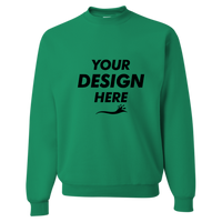 Jerzees NuBlend® Crewneck Sweatshirt, Kelly, Front view, Mockup