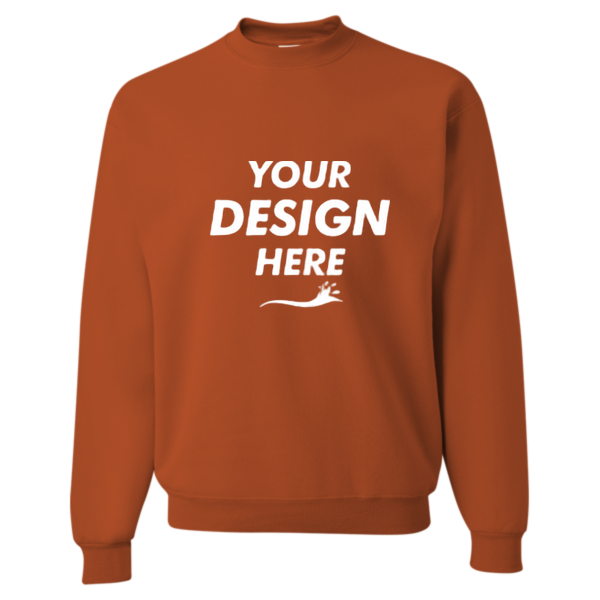Jerzees NuBlend® Crewneck Sweatshirt, Texas Orange, Front view, Mockup
