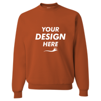 Jerzees NuBlend® Crewneck Sweatshirt, Texas Orange, Front view, Mockup