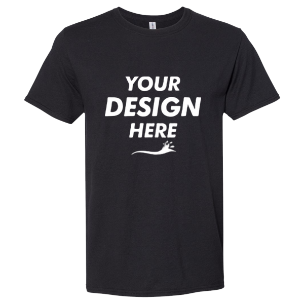 Jerzees Premium Blend Ring-Spun T-Shirt, Black Ink, Front view, Mockup