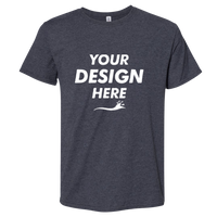 Jerzees Premium Blend Ring-Spun T-Shirt, Black Ink Heather, Front view, Mockup