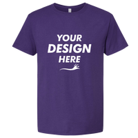 Jerzees Premium Blend Ring-Spun T-Shirt, Deep Purple, Front view, Mockup