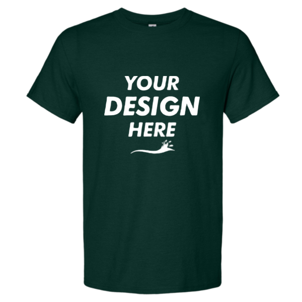 Jerzees Premium Blend Ring-Spun T-Shirt, Forest Green Heather, Front view, Mockup