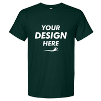 Jerzees Premium Blend Ring-Spun T-Shirt, Forest Green Heather, Front view, Mockup