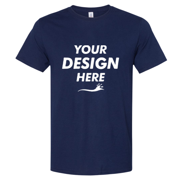 Jerzees Premium Blend Ring-Spun T-Shirt, J. Navy, Front view, Mockup