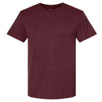 Jerzees Premium Blend Ring-Spun T-Shirt, Maroon Heather, Front view