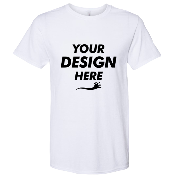 Jerzees Premium Blend Ring-Spun T-Shirt, White, Front view, Mockup