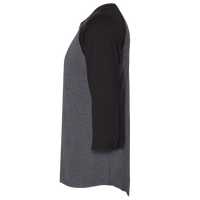 Jerzees Premium Blend Ringspun Three-Quarter Sleeve Raglan Baseball T-Shirt, Black Ink Heather / Black Ink, Left Sleeve view