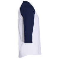 Jerzees Premium Blend Ringspun Three-Quarter Sleeve Raglan Baseball T-Shirt, White / J. Navy, Right Sleeve view