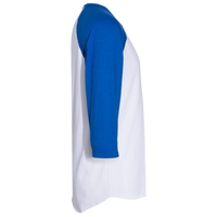 Jerzees Premium Blend Ringspun Three-Quarter Sleeve Raglan Baseball T-Shirt, White / Royal, Right Sleeve view