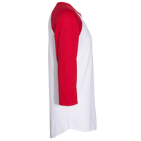 Jerzees Premium Blend Ringspun Three-Quarter Sleeve Raglan Baseball T-Shirt, White / True Red, Right Sleeve view