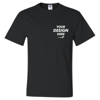 Jerzees Unisex Dri-Power® 50/50 Pocket T-Shirt, Black, Front view, Mockup