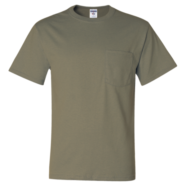 Jerzees Unisex Dri-Power® 50/50 Pocket T-Shirt, Khaki, Front view