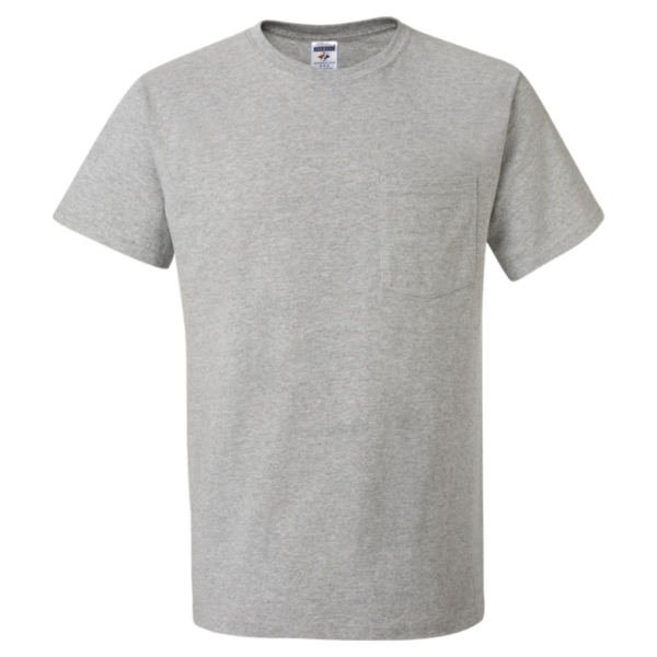 Jerzees Unisex Dri-Power® 50/50 Pocket T-Shirt, Oxford, Front view