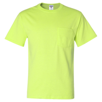 Jerzees Unisex Dri-Power® 50/50 Pocket T-Shirt, Safety Green, Front view