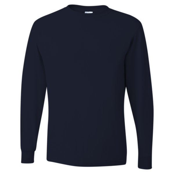 Jerzees Unisex Dri-Power® Long Sleeve 50/50 T-Shirt, Black, Front view