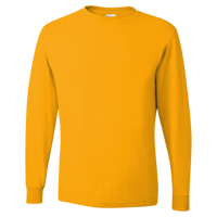 Jerzees Unisex Dri-Power® Long Sleeve 50/50 T-Shirt, Gold, Front view