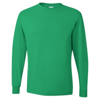 Jerzees Unisex Dri-Power® Long Sleeve 50/50 T-Shirt, Kelly, Front view
