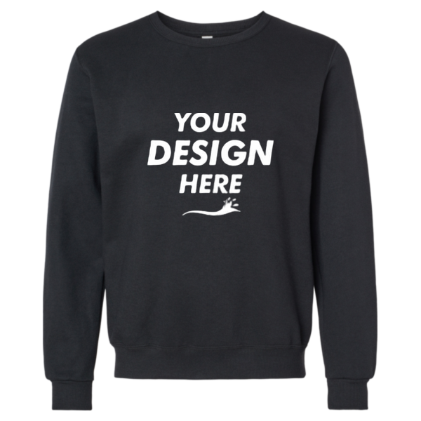 Jerzees Unisex Eco™ Premium Blend Ring-Spun Crewneck Sweatshirt, Black Ink, Front view, Mockup