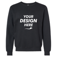 Jerzees Unisex Eco™ Premium Blend Ring-Spun Crewneck Sweatshirt, Black Ink, Front view, Mockup