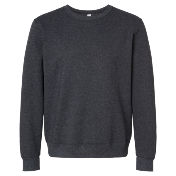 Jerzees Unisex Eco™ Premium Blend Ring-Spun Crewneck Sweatshirt, Black Ink Heather, Front view