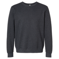 Jerzees Unisex Eco™ Premium Blend Ring-Spun Crewneck Sweatshirt, Black Ink Heather, Front view