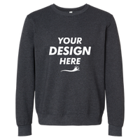 Jerzees Unisex Eco™ Premium Blend Ring-Spun Crewneck Sweatshirt, Black Ink Heather, Front view, Mockup