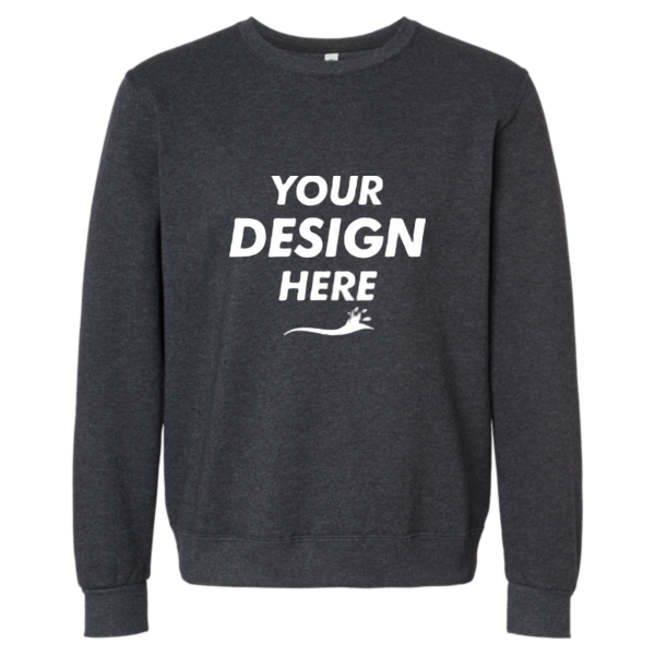Jerzees Unisex Eco™ Premium Blend Ring-Spun Crewneck Sweatshirt, Black Ink Heather, Front view, Mockup