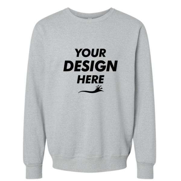 Jerzees Unisex Eco™ Premium Blend Ring-Spun Crewneck Sweatshirt, Frost Grey Heather, Front view, Mockup