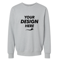 Jerzees Unisex Eco™ Premium Blend Ring-Spun Crewneck Sweatshirt, Frost Grey Heather, Front view, Mockup