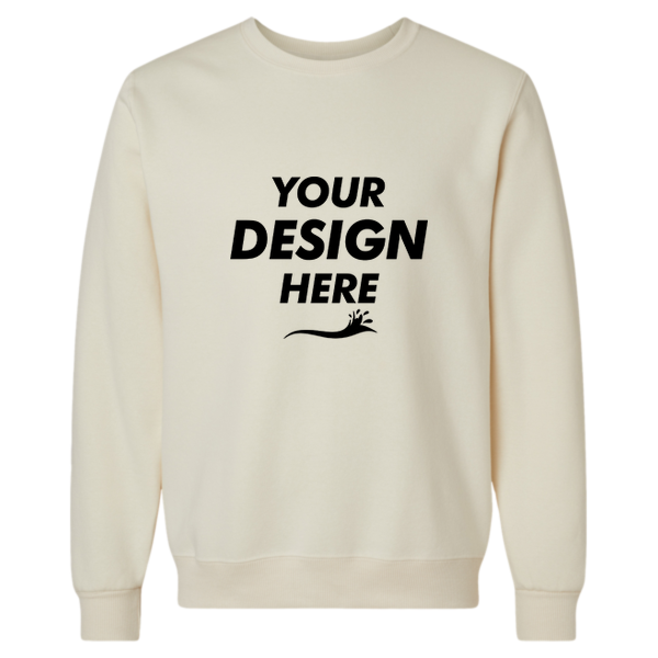 Jerzees Unisex Eco™ Premium Blend Ring-Spun Crewneck Sweatshirt, Sweet Cream Heather, Front view, Mockup