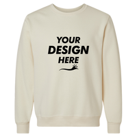 Jerzees Unisex Eco™ Premium Blend Ring-Spun Crewneck Sweatshirt, Sweet Cream Heather, Front view, Mockup