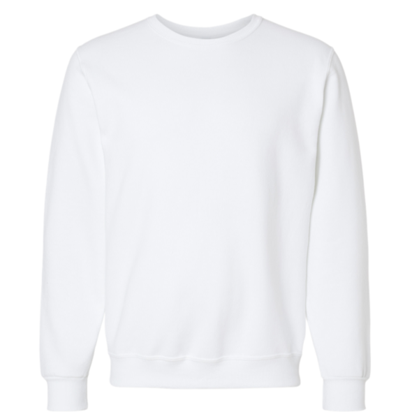 Jerzees Unisex Eco™ Premium Blend Ring-Spun Crewneck Sweatshirt, White, Front view