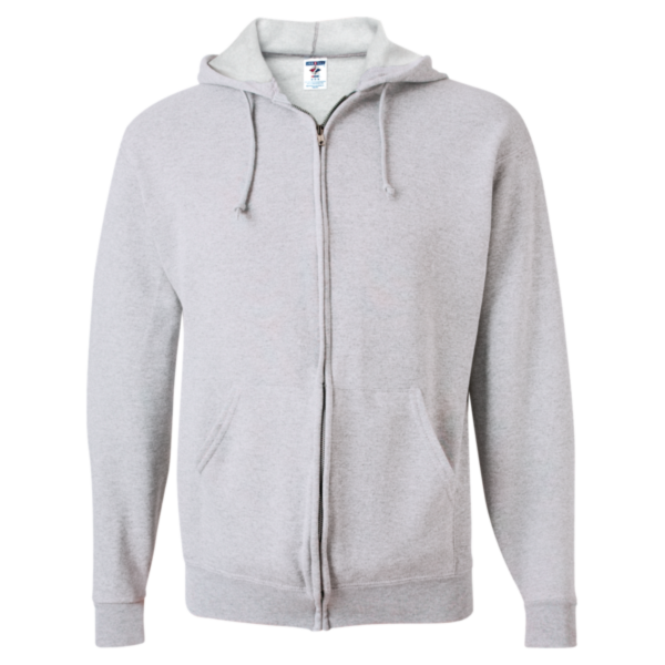 Jerzees Unisex NuBlend® Full-Zip Hooded Sweatshirt, Ash, Front view