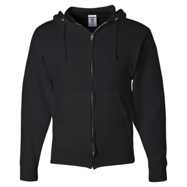 Jerzees Unisex NuBlend® Full-Zip Hooded Sweatshirt, Black, Front view