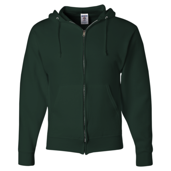 Jerzees Unisex NuBlend® Full-Zip Hooded Sweatshirt, Forest Green, Front view