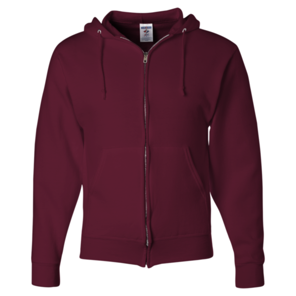 Jerzees Unisex NuBlend® Full-Zip Hooded Sweatshirt, Maroon, Front view