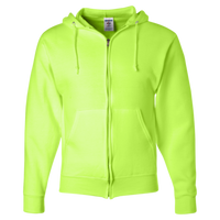 Jerzees Unisex NuBlend® Full-Zip Hooded Sweatshirt, Safety Green, Front view