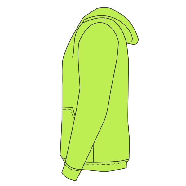 Jerzees Unisex NuBlend® Full-Zip Hooded Sweatshirt, Safety Green, Left Sleeve (Long) view