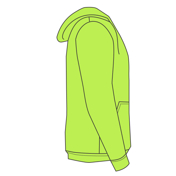 Jerzees Unisex NuBlend® Full-Zip Hooded Sweatshirt, Safety Green, Right Sleeve (Long) view