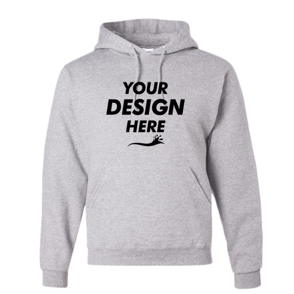 Jerzees Unisex NuBlend® Hooded Sweatshirt, Ash, Front view, Mockup