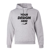 Jerzees Unisex NuBlend® Hooded Sweatshirt, Ash, Front view, Mockup
