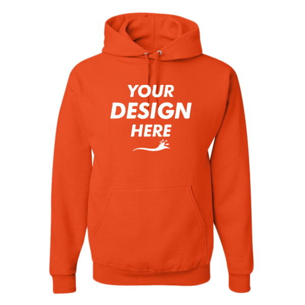 Jerzees Unisex NuBlend® Hooded Sweatshirt, Burnt Orange, Front view, Mockup