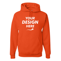 Jerzees Unisex NuBlend® Hooded Sweatshirt, Burnt Orange, Front view, Mockup