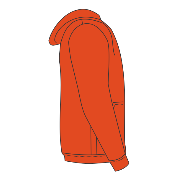Jerzees Unisex NuBlend® Hooded Sweatshirt, Burnt Orange, Right Sleeve view
