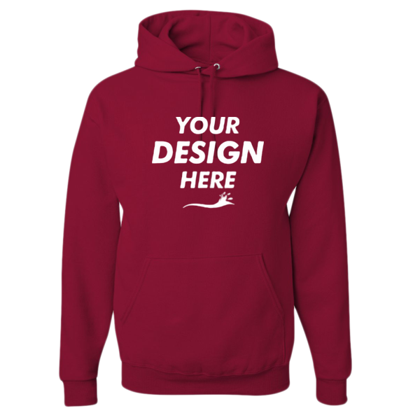Jerzees Unisex NuBlend® Hooded Sweatshirt, Cardinal, Front view, Mockup