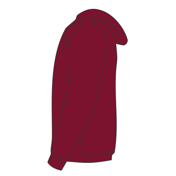 Jerzees Unisex NuBlend® Hooded Sweatshirt, Cardinal, Left Sleeve view