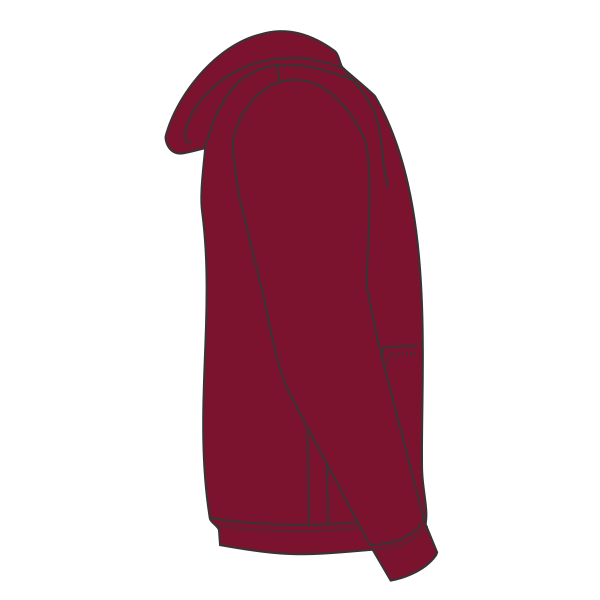 Jerzees Unisex NuBlend® Hooded Sweatshirt, Cardinal, Right Sleeve view