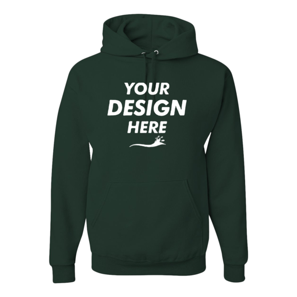 Jerzees Unisex NuBlend® Hooded Sweatshirt, Forest Green, Front view, Mockup