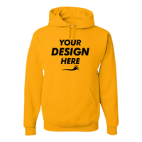 Jerzees Unisex NuBlend® Hooded Sweatshirt, Gold, Front view, Mockup